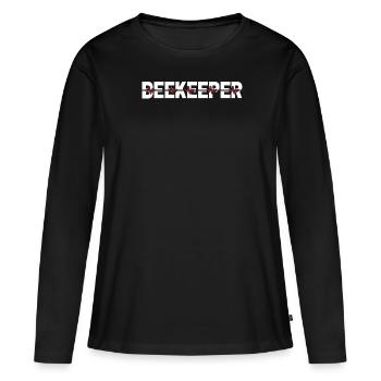 Battement de cœur de l’électrocardiogramme de l’apiculteur - T-shirt manches longues Premium bio Femme - noir - Devant - Julia (174cm)