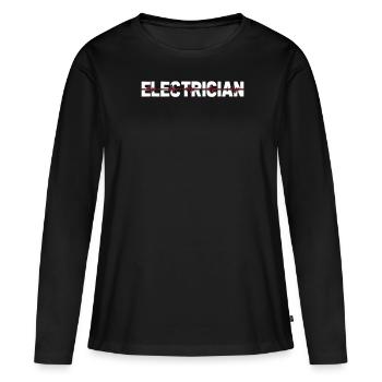 Électricien Électronicienne Électroniceur Électrocardiogramme Heartbeat - T-shirt manches longues Premium bio Femme - noir - Devant - Julia (174cm)