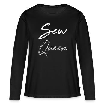 Machine à coudre Machine à coudre - T-shirt manches longues Premium bio Femme - noir - Devant - Julia (174cm)
