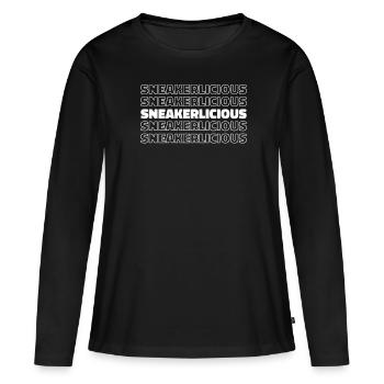 Baskets - T-shirt manches longues Premium bio Femme - noir - Devant - Julia (174cm)