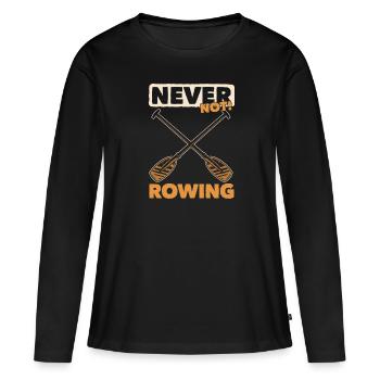 Rudern Ruderer - Frauen Premium Bio Langarmshirt - Schwarz - Vorne - Julia (174cm)