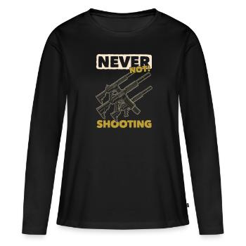 L’airsoft - T-shirt manches longues Premium bio Femme - noir - Devant - Julia (174cm)