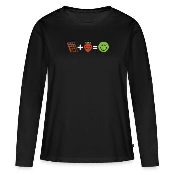 Chocolat Chocolat - T-shirt manches longues Premium bio Femme - noir - Devant - Julia (174cm)