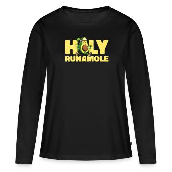 Ultramarathon Avocado Holy Runamole - Women's Premium Organic Long Sleeve Shirt - black - Front - Julia (174cm)
