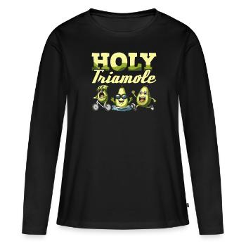 Triathlon Triathlète Avocat Holy Triamole - T-shirt manches longues Premium bio Femme - noir - Devant - Julia (174cm)