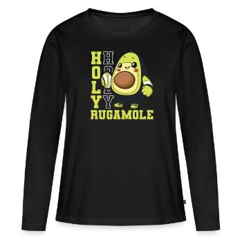 Rugby Avocat Holy Rugamole - T-shirt manches longues Premium bio Femme - noir - Devant - Julia (174cm)