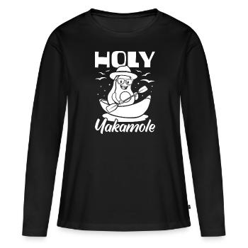 Kayakiste Avocat Holy Yakamole - T-shirt manches longues Premium bio Femme - noir - Devant - Julia (174cm)