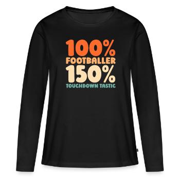 Football américain - T-shirt manches longues Premium bio Femme - noir - Devant - Julia (174cm)