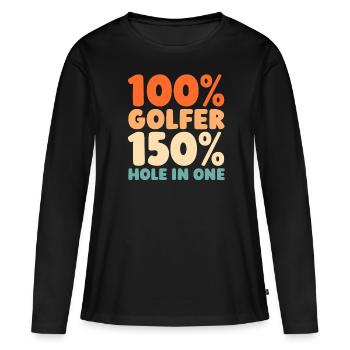 Golf Golfer Golfen - Frauen Premium Bio Langarmshirt - Schwarz - Vorne - Julia (174cm)