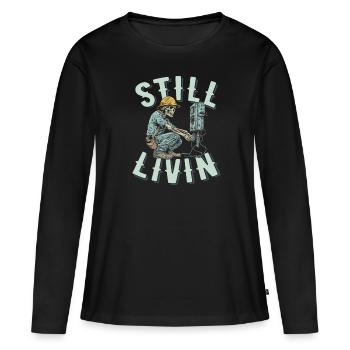Electrician, Electronics Technician - Women's Premium Organic Long Sleeve Shirt - black - Front - Julia (174cm)