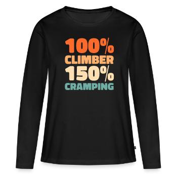 Klettern Kletterer - Frauen Premium Bio Langarmshirt - Schwarz - Vorne - Julia (174cm)