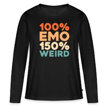 Emo Gothique - T-shirt manches longues Premium bio Femme - noir - Devant - Julia (174cm)