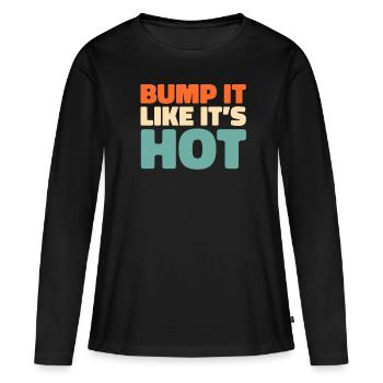 Volley-ball Volley-ball - T-shirt manches longues Premium bio Femme - noir - Devant - Julia (174cm)