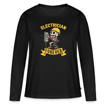 Electrician Electronics Technician - Women's Premium Organic Long Sleeve Shirt - black - Front - Julia (174cm)