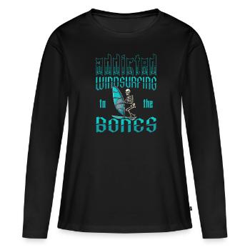 Windsurfen Windsurfer - Frauen Premium Bio Langarmshirt - Schwarz - Vorne - Julia (174cm)