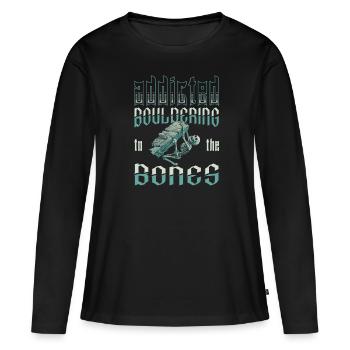 Bouldern Bouldering - Frauen Premium Bio Langarmshirt - Schwarz - Vorne - Julia (174cm)