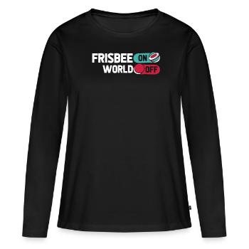Frisbee Frisbee sur World Off - T-shirt manches longues Premium bio Femme - noir - Devant - Julia (174cm)