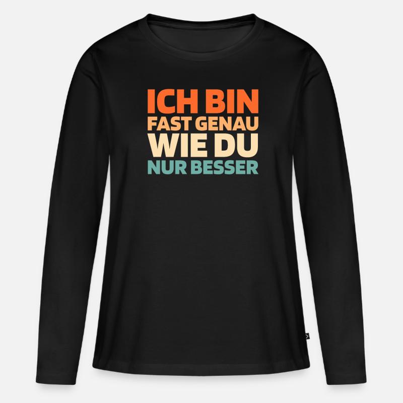 Schwarzer Humor - Frauen Premium Bio Langarmshirt - Schwarz