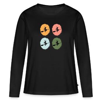 Sorcières, Sorcière Drôle, Amoureux Des Sorcières, Mystique - T-shirt manches longues Premium bio Femme - noir - Devant - Julia (174cm)