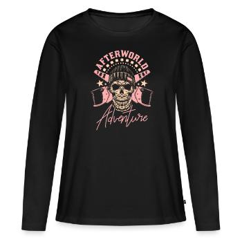 Charpentier Charpentier Charpentier Crâne de charpentier - T-shirt manches longues Premium bio Femme - noir - Devant - Julia (174cm)