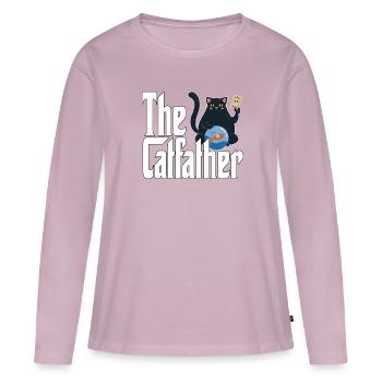 Cat Dad The Catfather Crazy Cat Father Kitty Daddy - Women's Premium Organic Long Sleeve Shirt - dusky pink - Front - Julia (174cm)