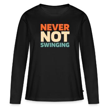 Golf Golfer Golfen - Frauen Premium Bio Langarmshirt - Schwarz - Vorne - Julia (174cm)