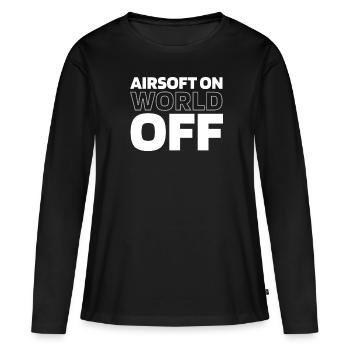 Airsoft Airsoft sur World Off - T-shirt manches longues Premium bio Femme - noir - Devant - Julia (174cm)