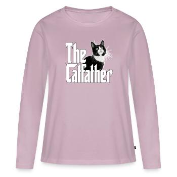 Cat Dad The Catfather Crazy Cat Father Kitty Daddy - Women's Premium Organic Long Sleeve Shirt - dusky pink - Front - Julia (174cm)