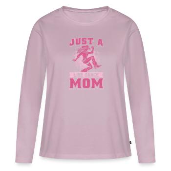 Line Dance Mutter Just A Line Dance Mom - Frauen Premium Bio Langarmshirt - Altrosa - Vorne - Julia (174cm)