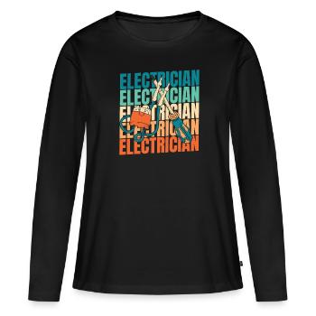 Electrician Electronics Technician - Women's Premium Organic Long Sleeve Shirt - black - Front - Julia (174cm)