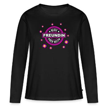 Beste Freundin - Frauen Premium Bio Langarmshirt - Schwarz - Vorne - Julia (174cm)