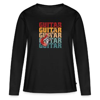 Guitare électrique Guitare électrique - T-shirt manches longues Premium bio Femme - noir - Devant - Julia (174cm)