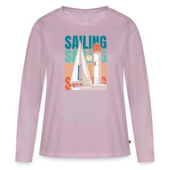 Segeln Segler Segelboot - Frauen Premium Bio Langarmshirt - Altrosa - Vorne - Julia (174cm)
