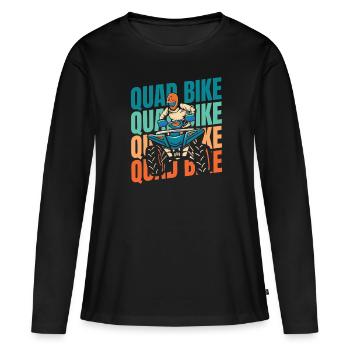 Quad - T-shirt manches longues Premium bio Femme - noir - Devant - Julia (174cm)
