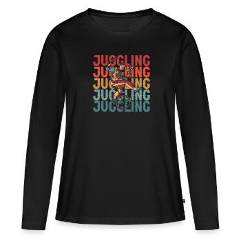 Jongleur - T-shirt manches longues Premium bio Femme - noir - Devant - Julia (174cm)