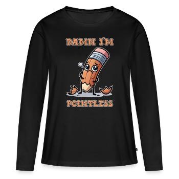 je suis inutile - T-shirt manches longues Premium bio Femme - noir - Devant - Julia (174cm)