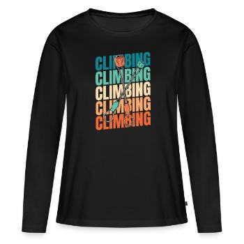 Klettern Kletterer - Frauen Premium Bio Langarmshirt - Schwarz - Vorne - Julia (174cm)