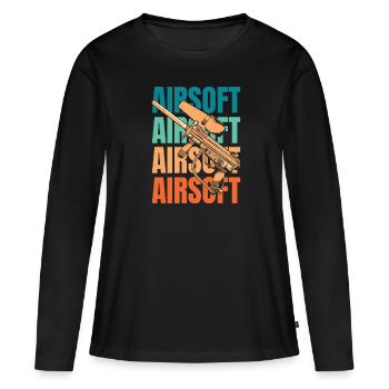 L’airsoft - T-shirt manches longues Premium bio Femme - noir - Devant - Julia (174cm)