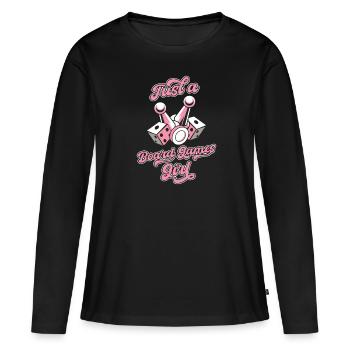 Jeu de société Jeu de société - T-shirt manches longues Premium bio Femme - noir - Devant - Julia (174cm)