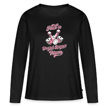 Jeu de société Jeu de société - T-shirt manches longues Premium bio Femme - noir - Devant - Julia (174cm)