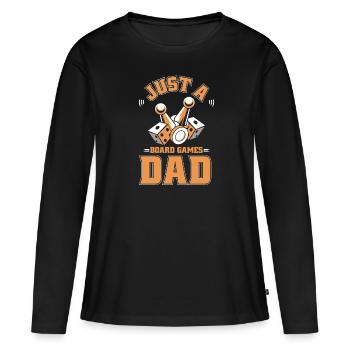 Jeu de société Jeu de société - T-shirt manches longues Premium bio Femme - noir - Devant - Julia (174cm)
