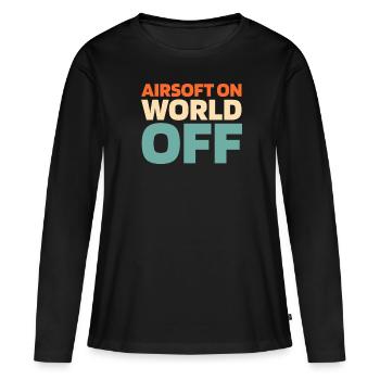 Airsoft Airsoft sur World Off - T-shirt manches longues Premium bio Femme - noir - Devant - Julia (174cm)