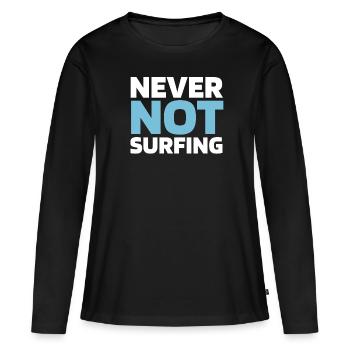 Windsurfen Windsurfer - Frauen Premium Bio Langarmshirt - Schwarz - Vorne - Julia (174cm)