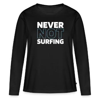 Wing Surf Wing Foil - T-shirt manches longues Premium bio Femme - noir - Devant - Julia (174cm)
