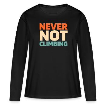 Klettern Kletterer - Frauen Premium Bio Langarmshirt - Schwarz - Vorne - Julia (174cm)