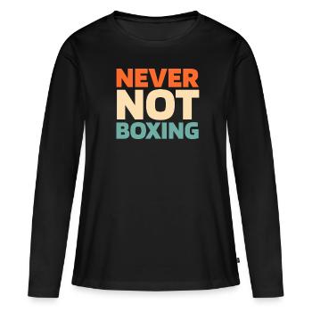 Boxen Boxer - Frauen Premium Bio Langarmshirt - Schwarz - Vorne - Julia (174cm)