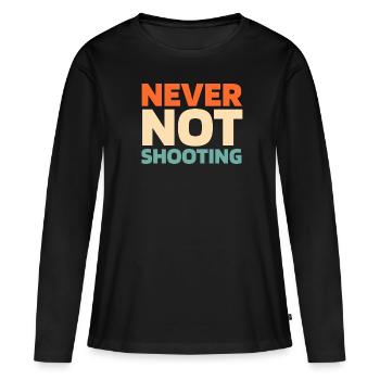 L’airsoft - T-shirt manches longues Premium bio Femme - noir - Devant - Julia (174cm)