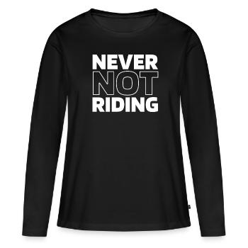 Rodéo Cowboy - T-shirt manches longues Premium bio Femme - noir - Devant - Julia (174cm)