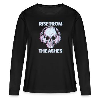 Crâne Techno Raver - T-shirt manches longues Premium bio Femme - noir - Devant - Julia (174cm)