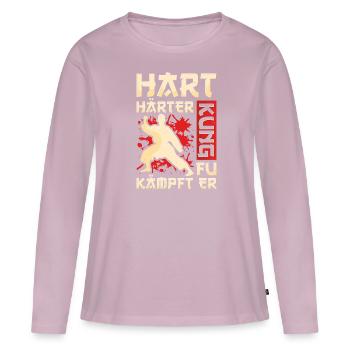 Kung Fu - Women's Premium Organic Long Sleeve Shirt - dusky pink - Front - Julia (174cm)